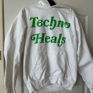 Unisex Techno Heals White Hoodie